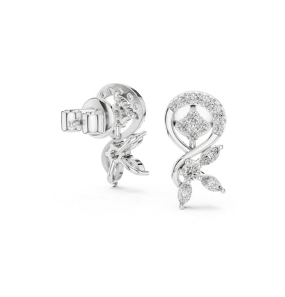 Marquise & Round  Cut Diamond Pink Gold 14 K Earring For Wommen |pure carat