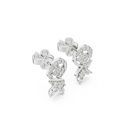 Marquise & Round  Cut Diamond Pink Gold 14 K Earring For Wommen |pure carat