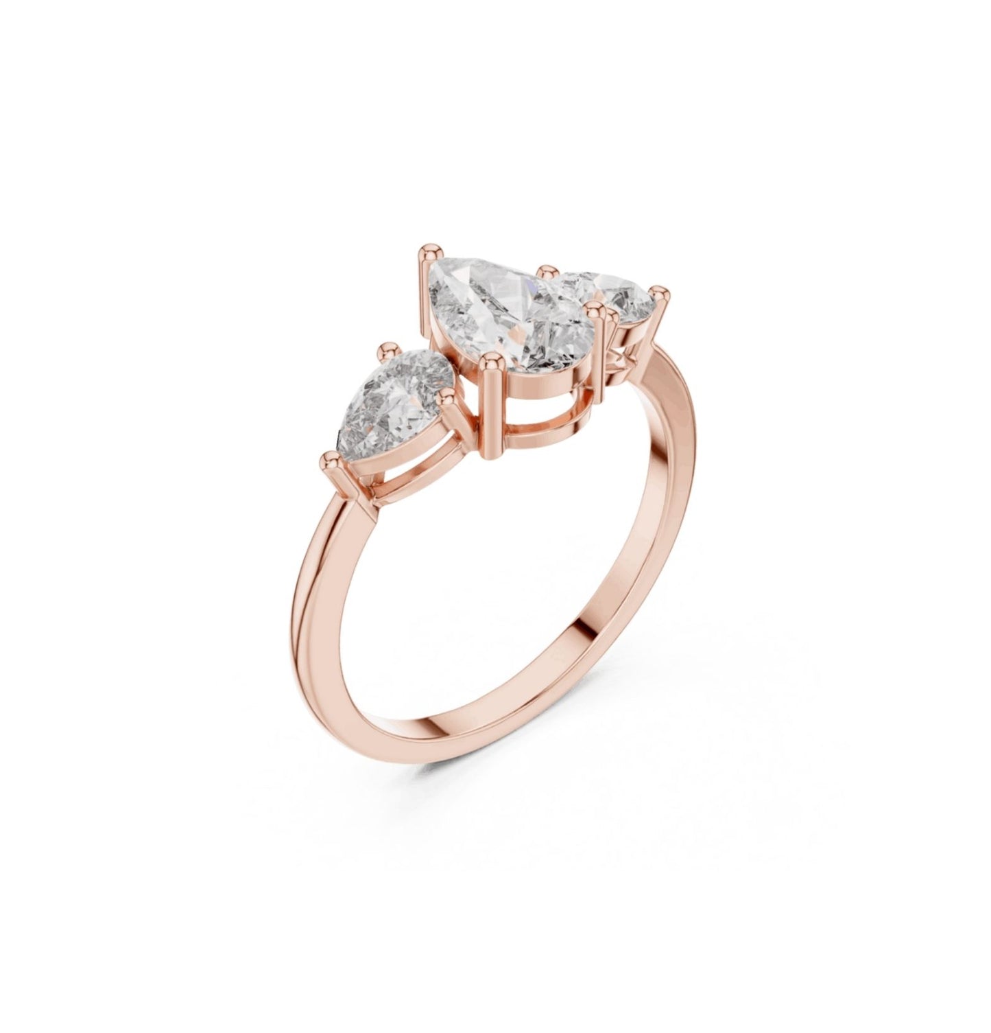 Pear Cut Diamond Rose Gold 14 K Ring For Wommen |pure carat