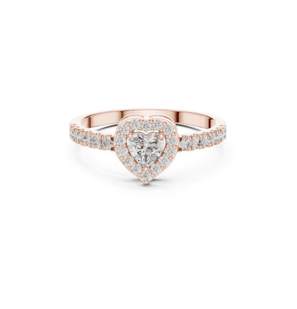 Round / Heart Cut Diamond Yellow Gold 14 K Ring For Wommen |pure carat