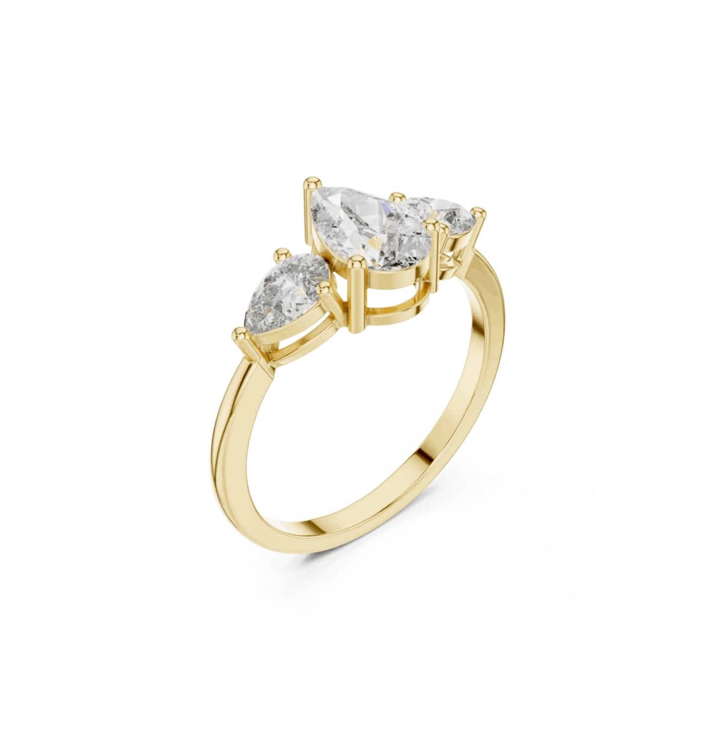 Pear Cut Diamond Rose Gold 14 K Ring For Wommen |pure carat