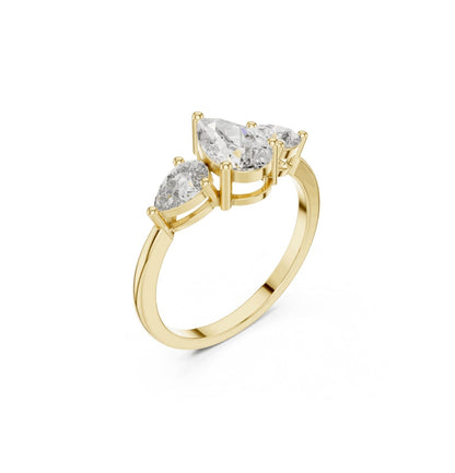 Pear Cut Diamond Rose Gold 14 K Ring For Wommen |pure carat