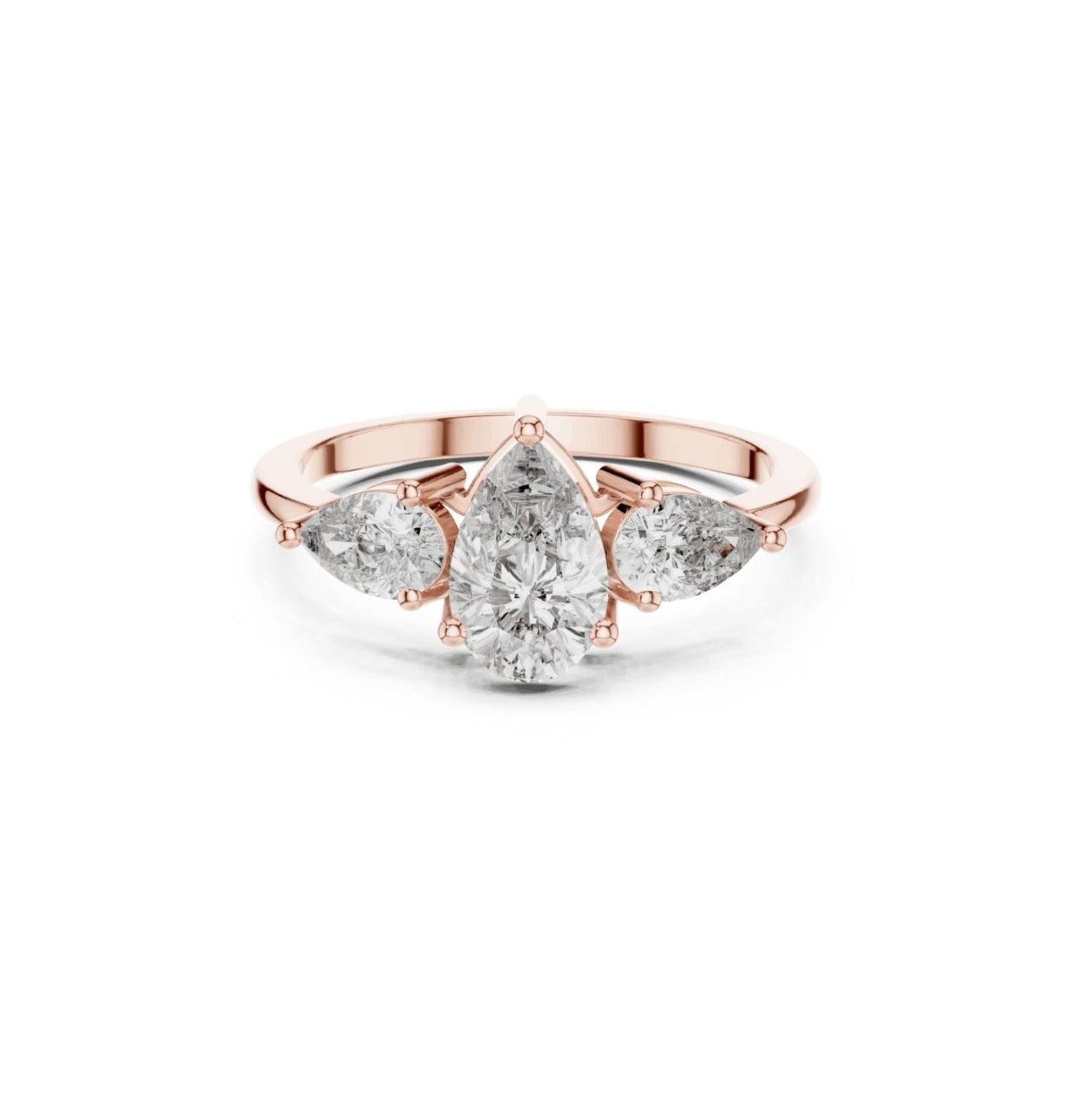 Pear Cut Diamond Rose Gold 14 K Ring For Wommen |pure carat