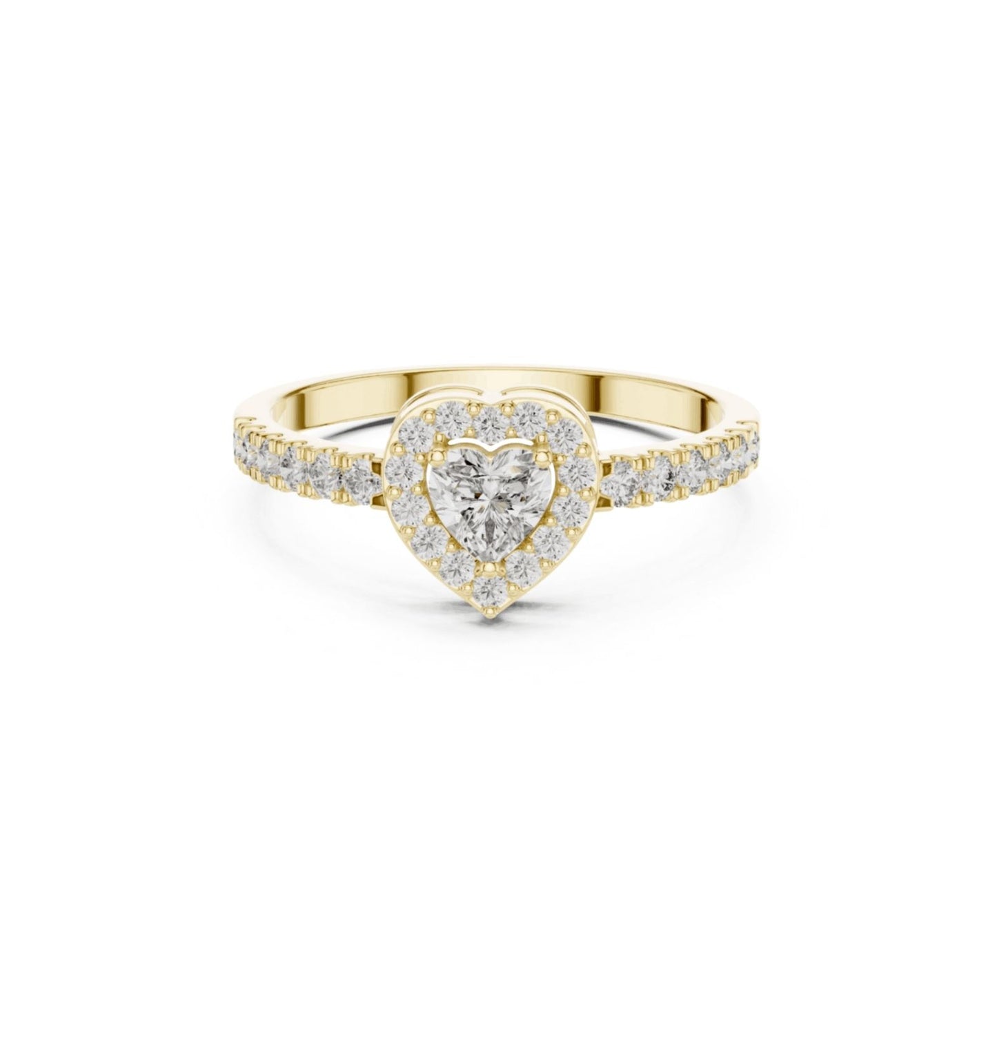Round / Heart Cut Diamond Yellow Gold 14 K Ring For Wommen |pure carat