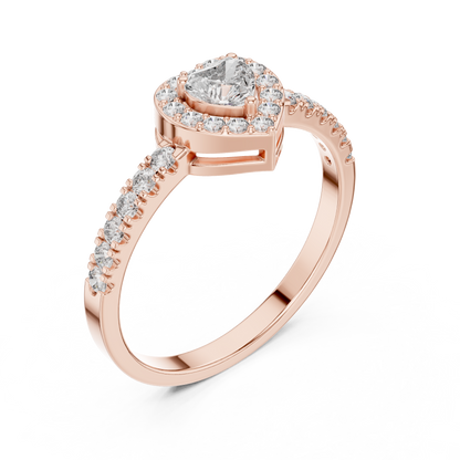 Round / Heart Cut Diamond Yellow Gold 14 K Ring For Wommen |pure carat