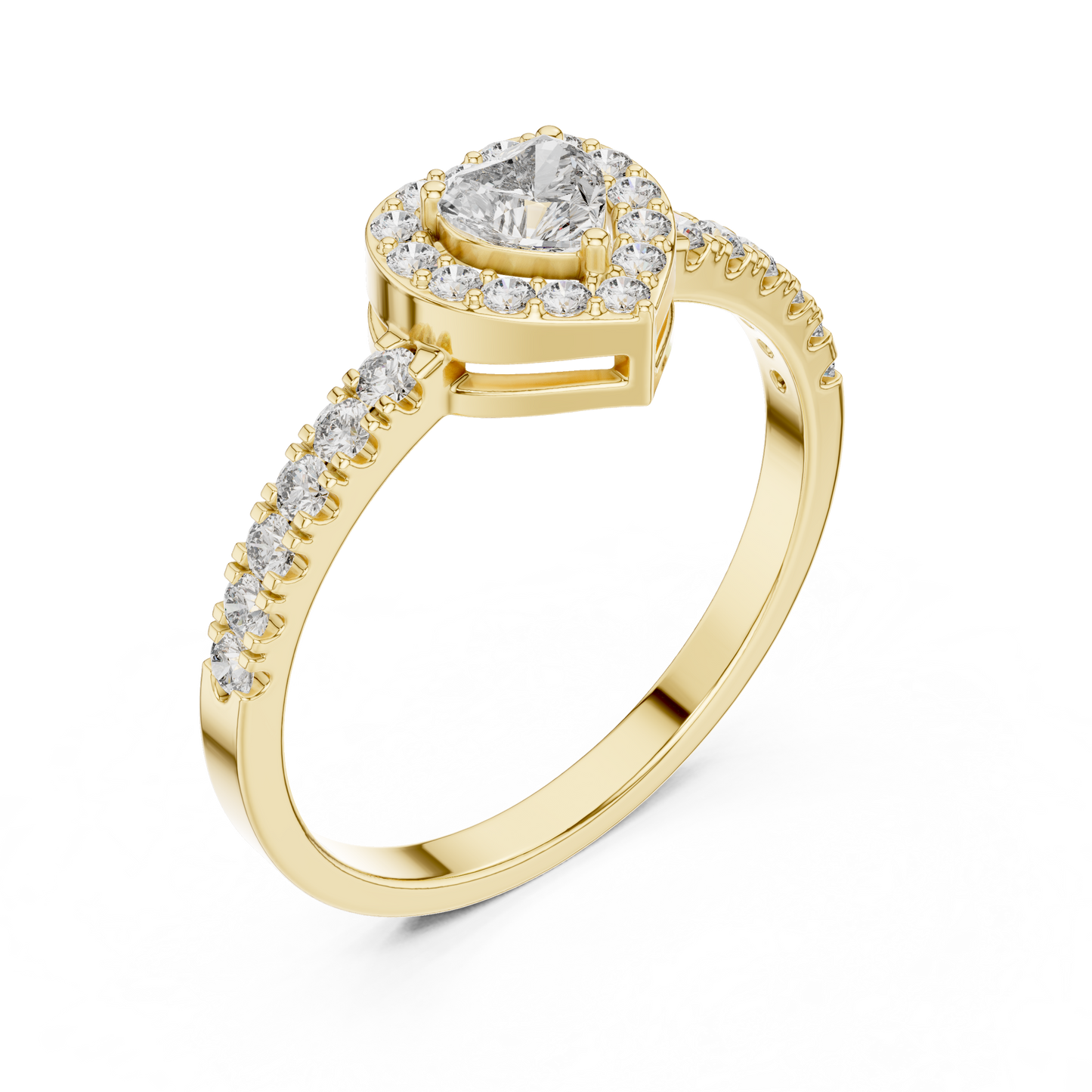 Round / Heart Cut Diamond Yellow Gold 14 K Ring For Wommen |pure carat