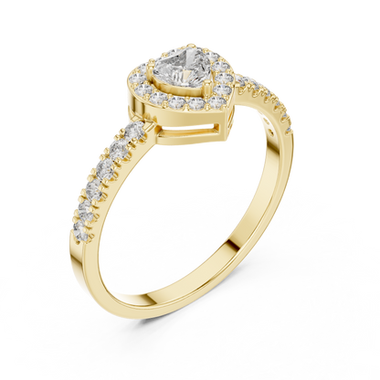 Round / Heart Cut Diamond Yellow Gold 14 K Ring For Wommen |pure carat