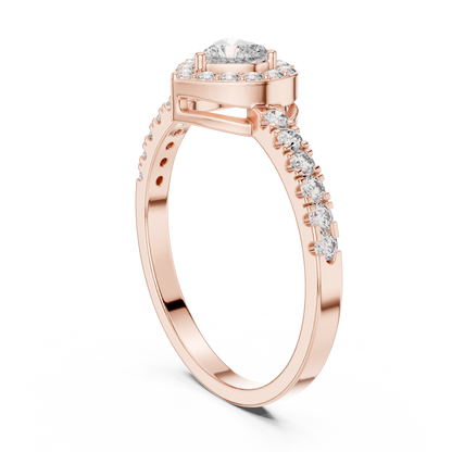 Round / Heart Cut Diamond Yellow Gold 14 K Ring For Wommen |pure carat