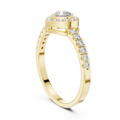 Round / Heart Cut Diamond Yellow Gold 14 K Ring For Wommen |pure carat