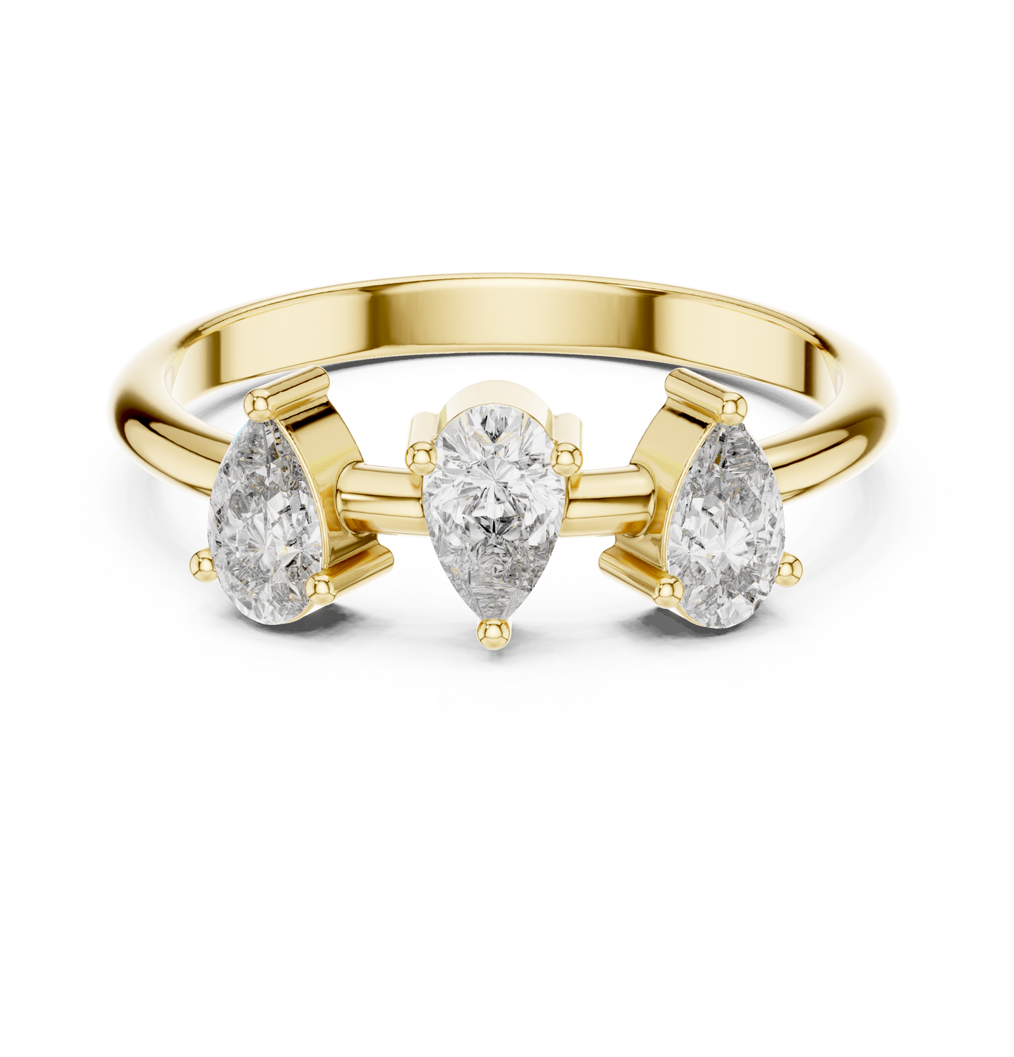 PRS Cut Diamond Ring 14 K Yellow Gold Ring For Wommen |pure carat