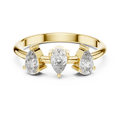 PRS Cut Diamond Ring 14 K Yellow Gold Ring For Wommen |pure carat