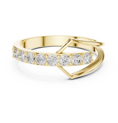 Round Cut Diamond Ring 14 K Yellow Gold Ring For Wommen |pure carat