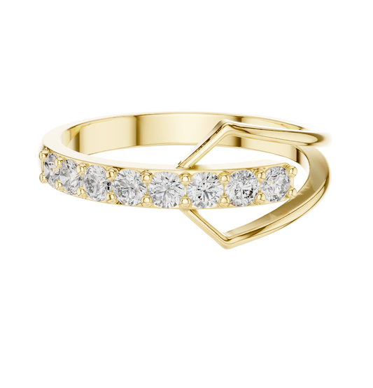 Round Cut Diamond Ring 14 K Yellow Gold Ring For Wommen |pure carat