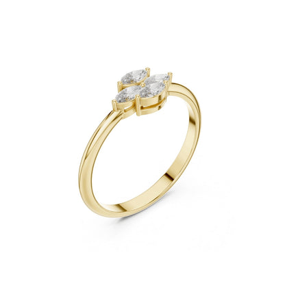 MRQ Cut Diamond Pink 14 K Pink Gold Ring For Wommen |pure carat