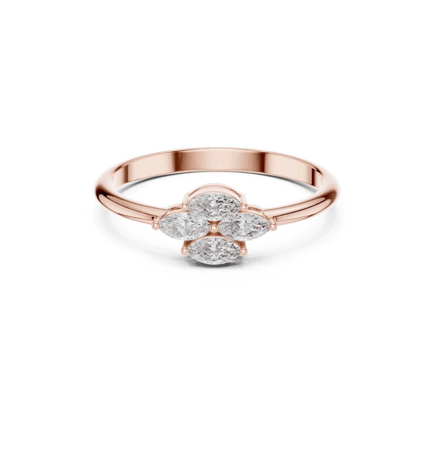 MRQ Cut Diamond Pink 14 K Pink Gold Ring For Wommen |pure carat