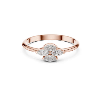 MRQ Cut Diamond Pink 14 K Pink Gold Ring For Wommen |pure carat