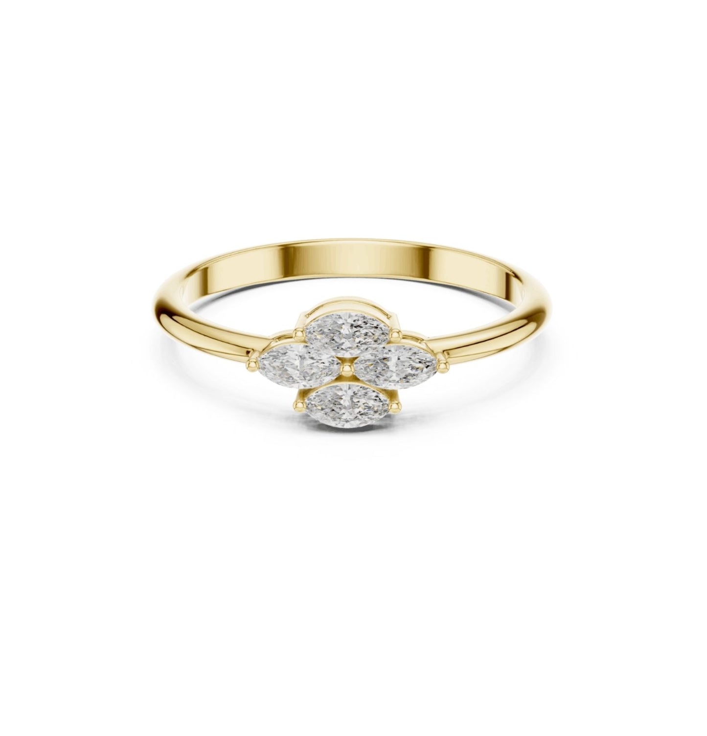 MRQ Cut Diamond Pink 14 K Pink Gold Ring For Wommen |pure carat