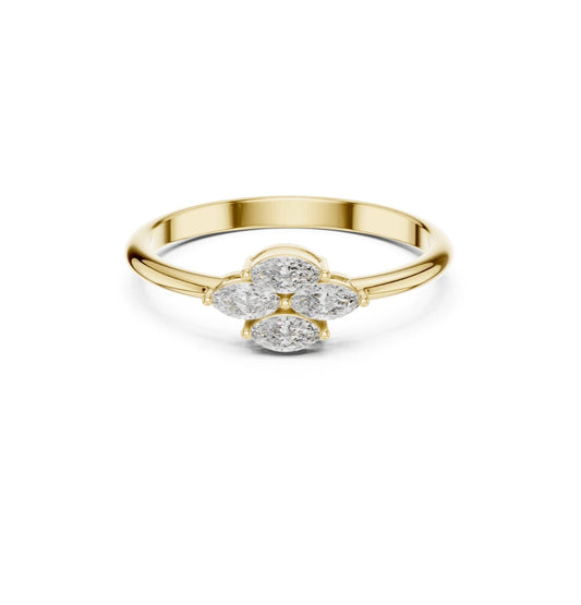 MRQ Cut Diamond Pink 14 K Pink Gold Ring For Wommen |pure carat