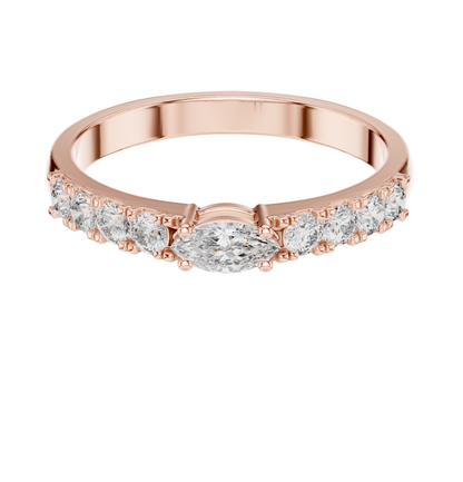 MRQ/Round  Cut Diamond Ring 14 K Yellow Gold Ring For Wommen |pure carat