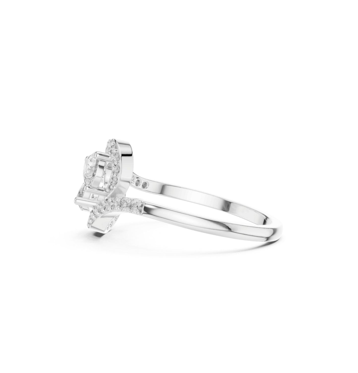 Round & Pear Cut Diamond Yellow 14 K Pink Gold Ring For Wommen |pure carat