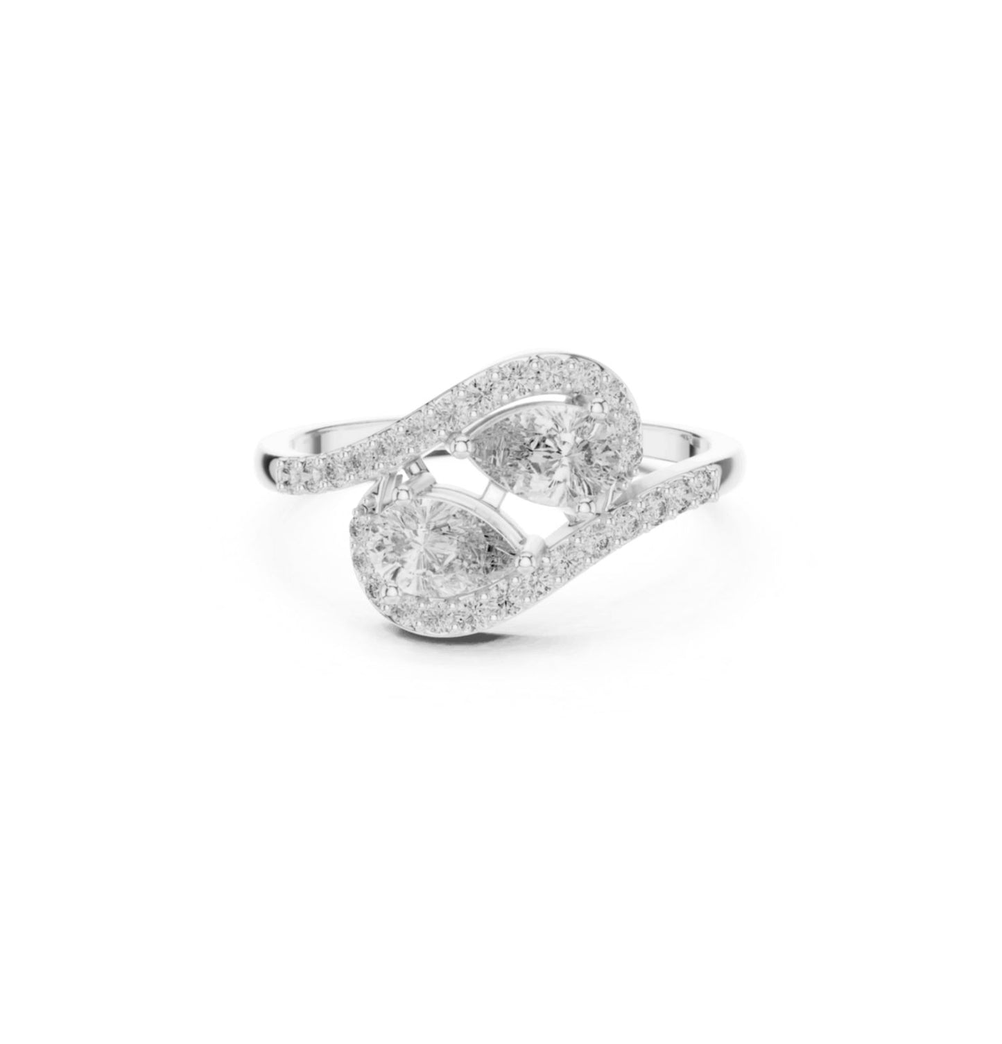 Round & Pear Cut Diamond Yellow 14 K Pink Gold Ring For Wommen |pure carat