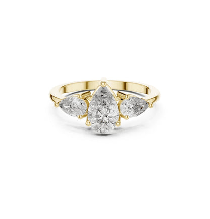 Pear Cut Diamond Rose Gold 14 K Ring For Wommen |pure carat