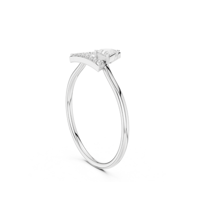 Triangle / Round Cut Diamond Yellow Gold 14 K Ring For Wommen |pure carat