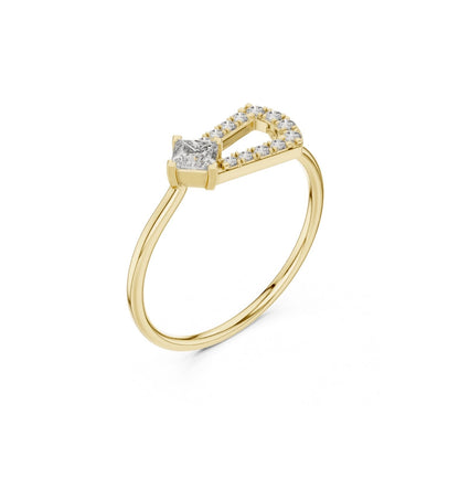 PRI / Round Cut Diamond Yellow Gold 14 K White Ring For Wommen |pure carat