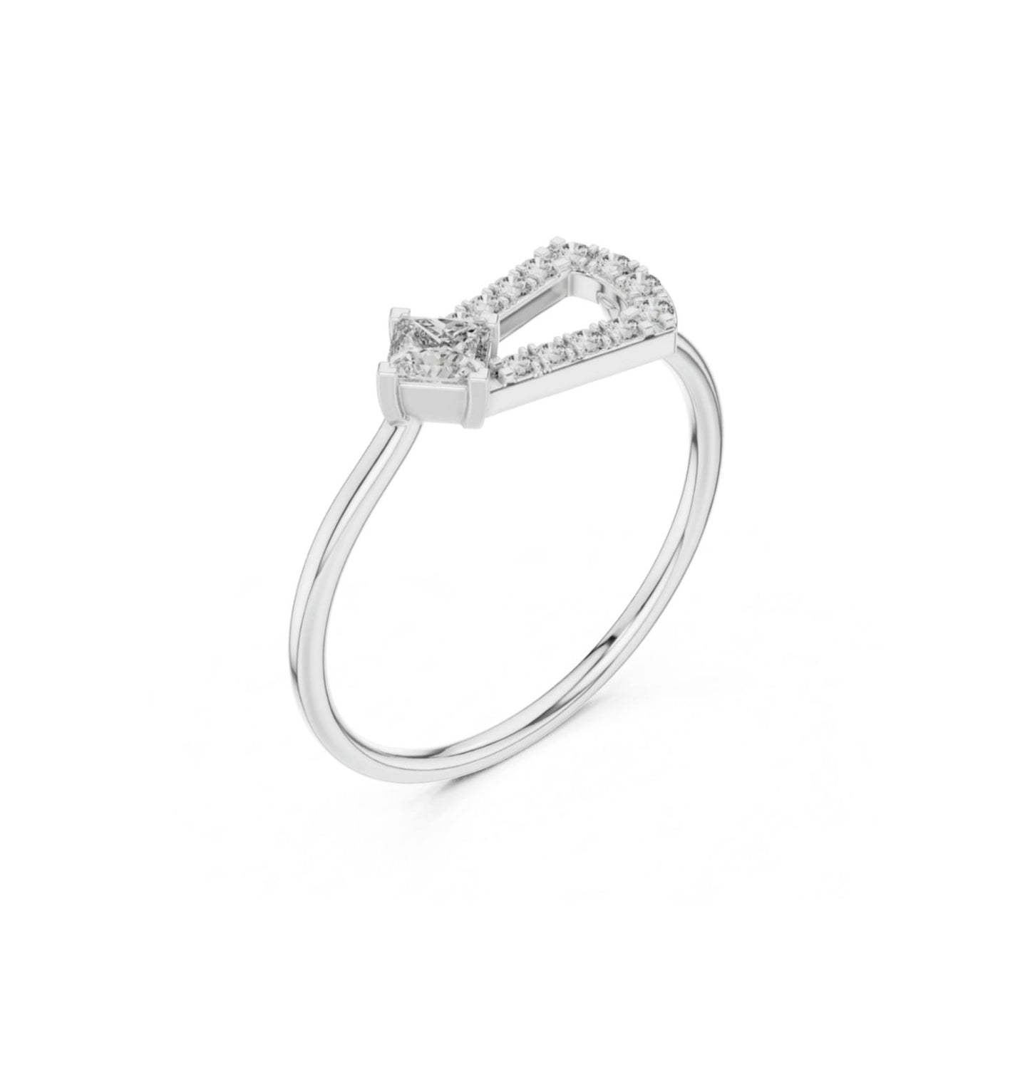 PRI / Round Cut Diamond Yellow Gold 14 K White Ring For Wommen |pure carat