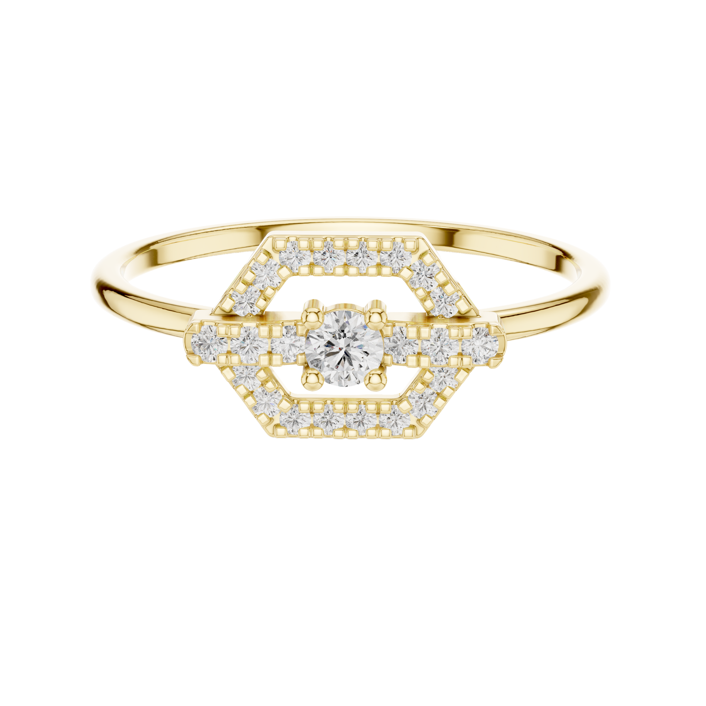 Round  Cut Diamond Ring 14 K Yellow Gold Ring For Wommen |pure carat
