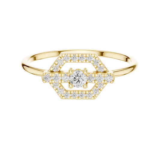 Round  Cut Diamond Ring 14 K Yellow Gold Ring For Wommen |pure carat