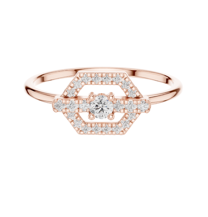 Round  Cut Diamond Ring 14 K Yellow Gold Ring For Wommen |pure carat