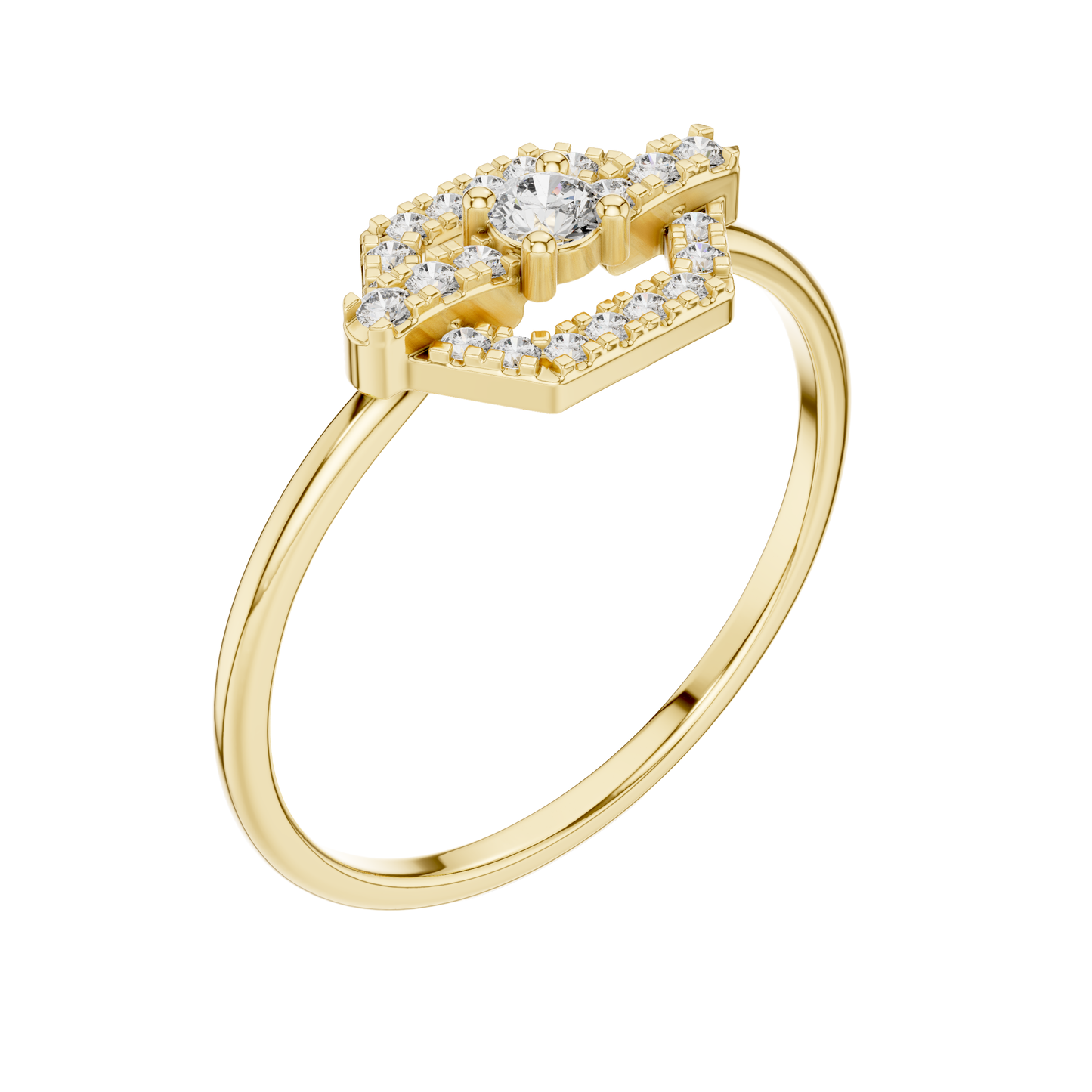 Round  Cut Diamond Ring 14 K Yellow Gold Ring For Wommen |pure carat