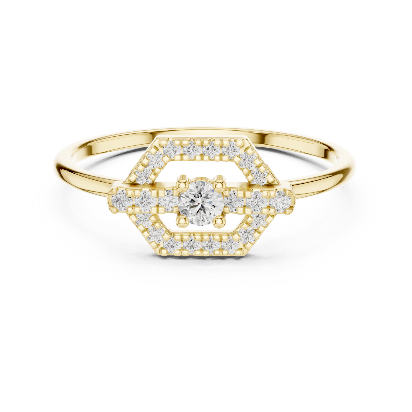 Round  Cut Diamond Ring 14 K Yellow Gold Ring For Wommen |pure carat