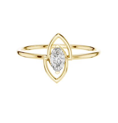 MRQ Cut Diamond Ring 14 K Yellow Gold Ring For Wommen |pure carat