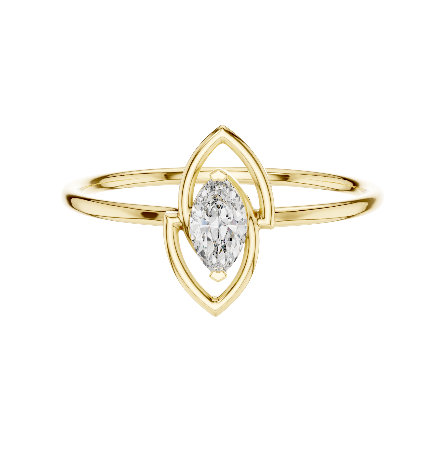 MRQ Cut Diamond Ring 14 K Yellow Gold Ring For Wommen |pure carat