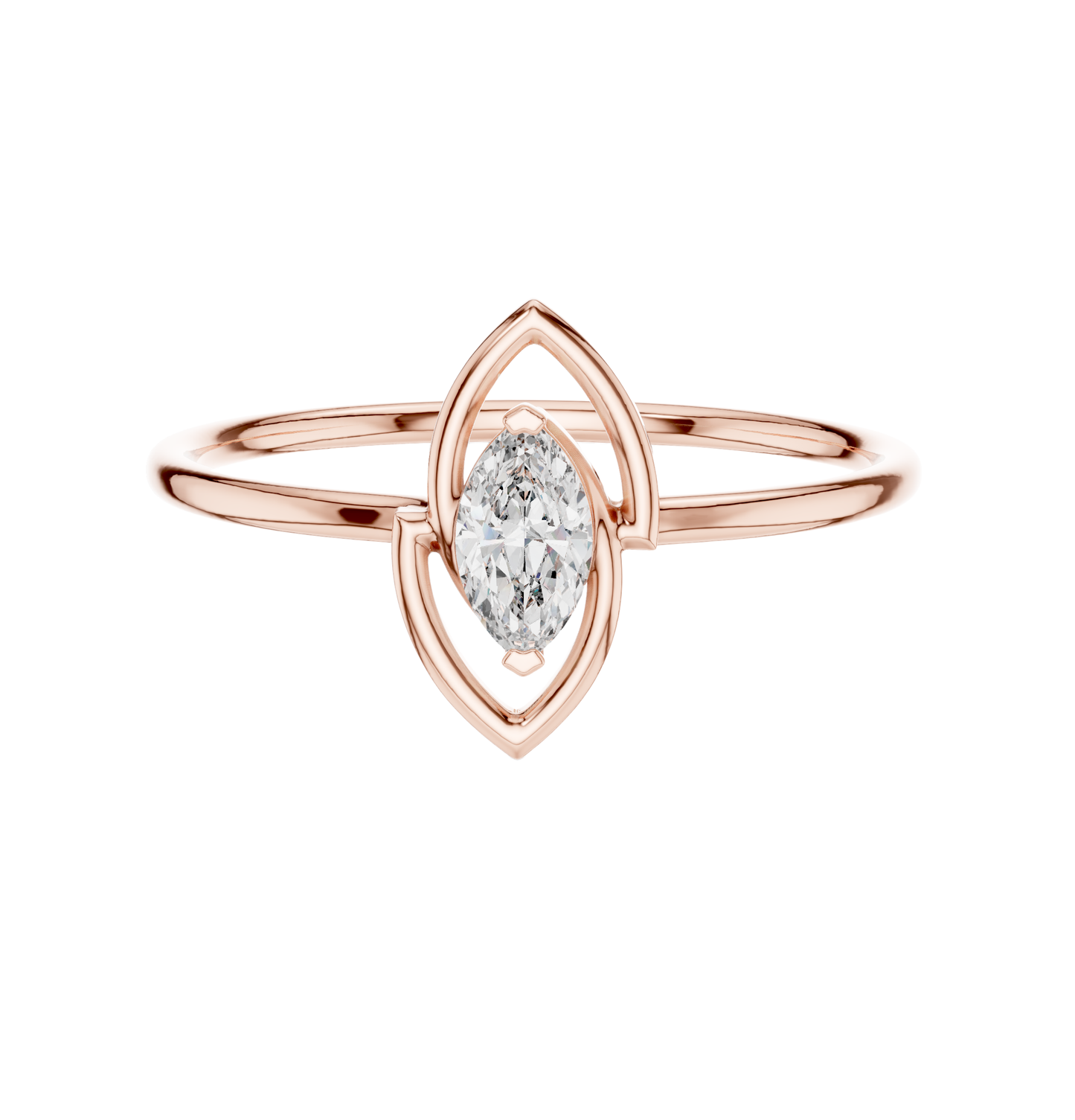 MRQ Cut Diamond Ring 14 K Yellow Gold Ring For Wommen |pure carat