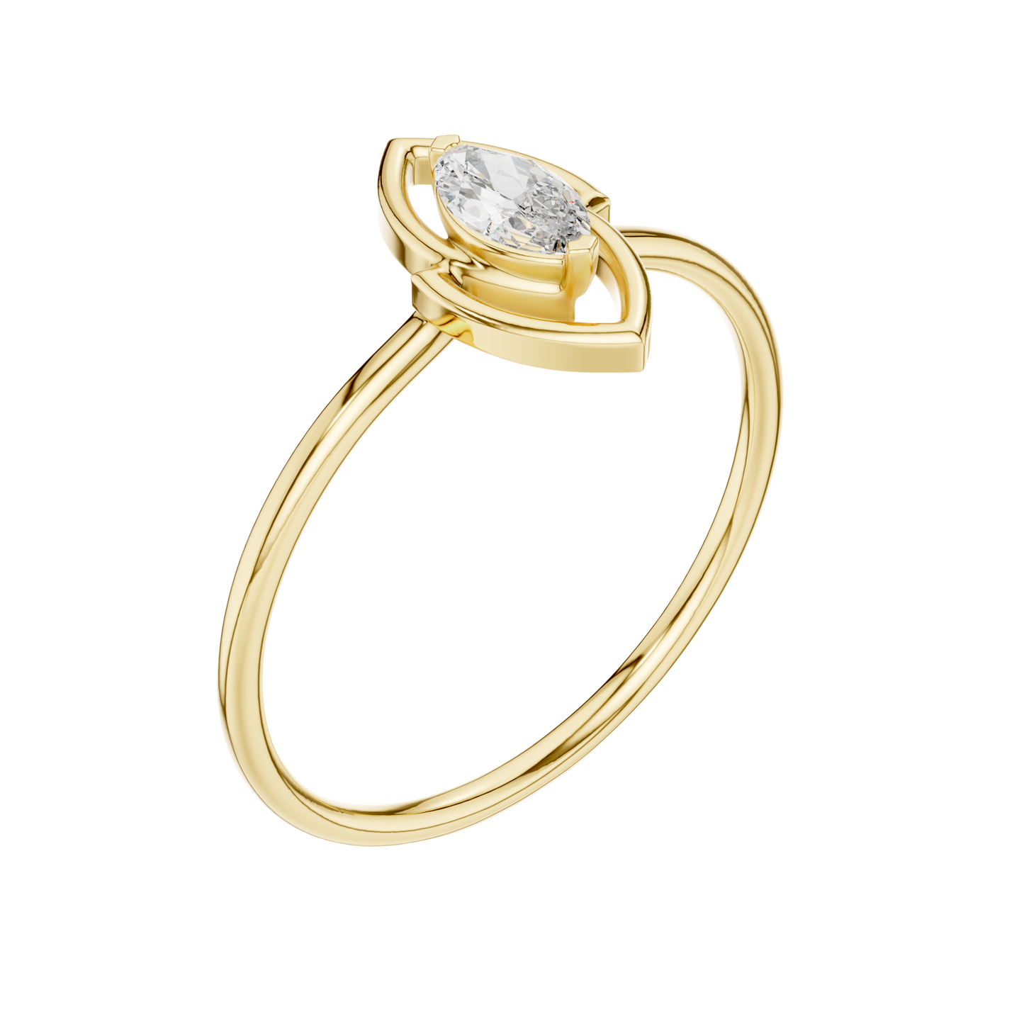 MRQ Cut Diamond Ring 14 K Yellow Gold Ring For Wommen |pure carat