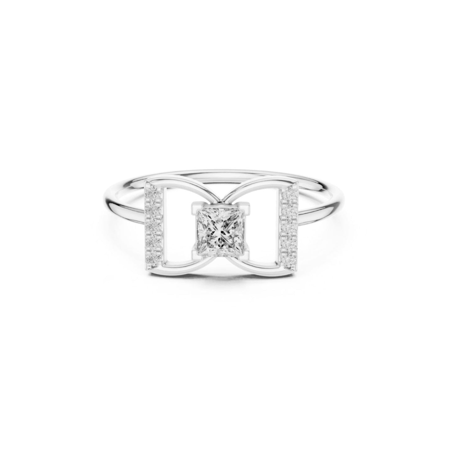 Princess / Round Cut Diamond Yellow Gold 14 K Ring For Wommen |pure carat