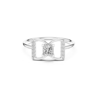 Princess / Round Cut Diamond Yellow Gold 14 K Ring For Wommen |pure carat