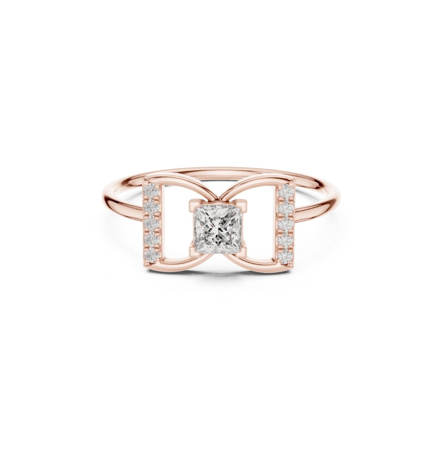 Princess / Round Cut Diamond Yellow Gold 14 K Ring For Wommen |pure carat