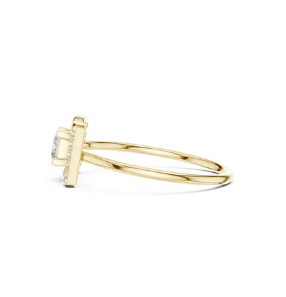 Princess / Round Cut Diamond Yellow Gold 14 K Ring For Wommen |pure carat