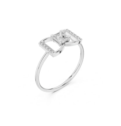 Princess / Round Cut Diamond Yellow Gold 14 K Ring For Wommen |pure carat