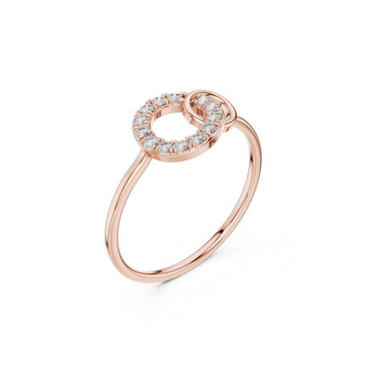 Round Cut Diamond Pink 14 K Pink Gold Ring For Wommen |pure carat