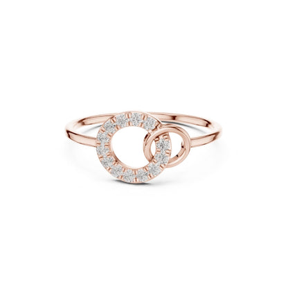 Round Cut Diamond Pink 14 K Pink Gold Ring For Wommen |pure carat