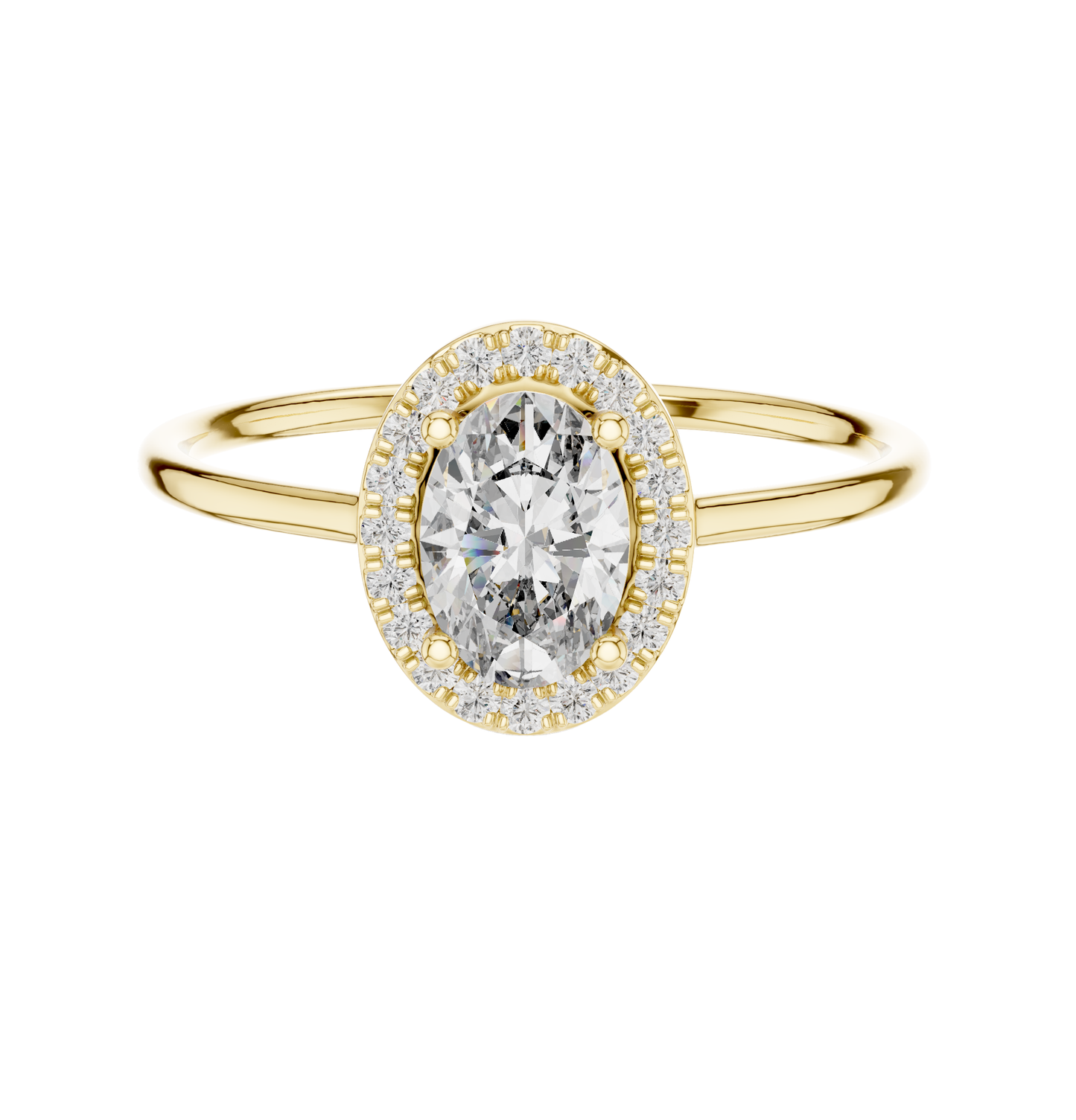 Round Cut Dimond Ring 14 K Yellow Gold Ring For Wommen -pure carat
