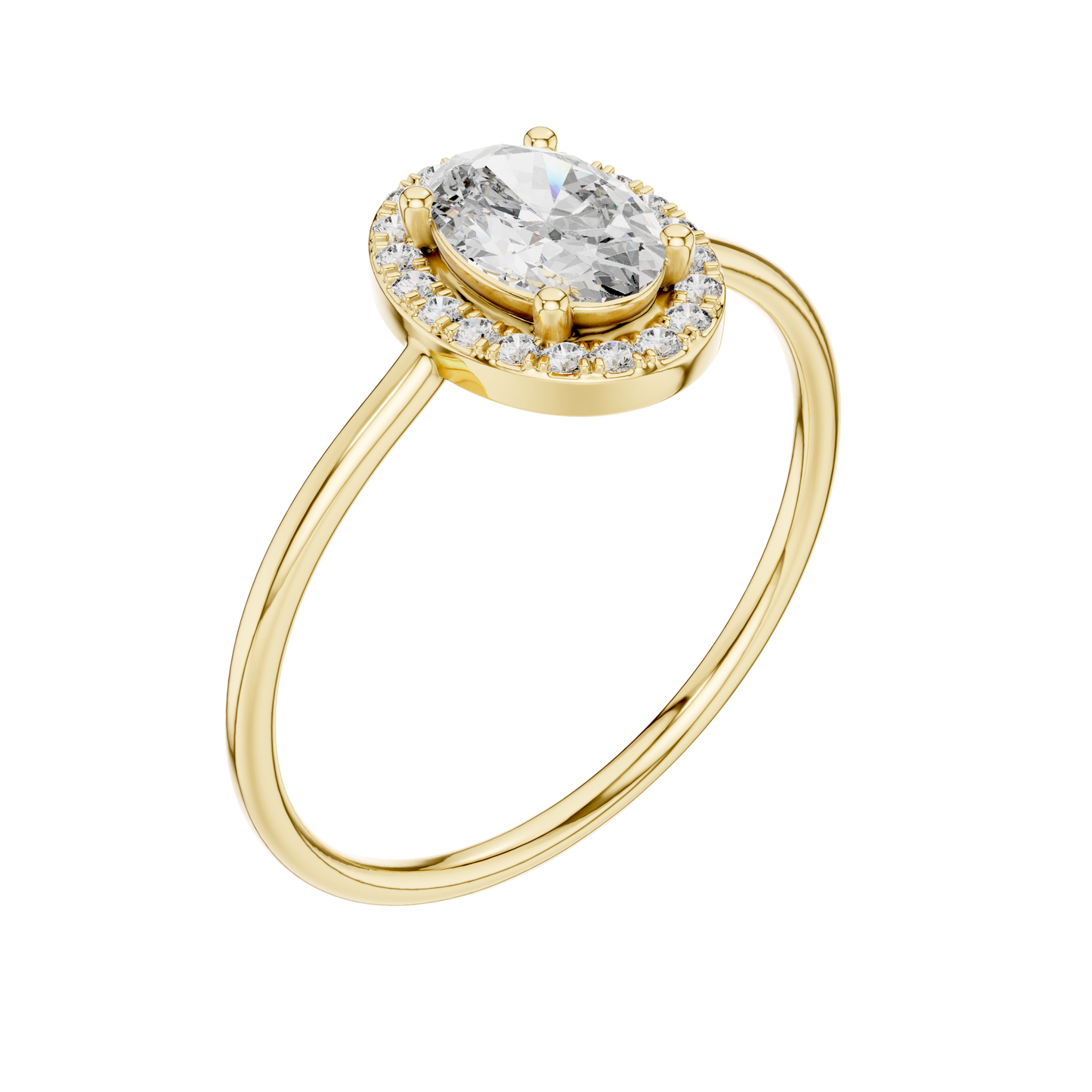 Round Cut Dimond Ring 14 K Yellow Gold Ring For Wommen -pure carat