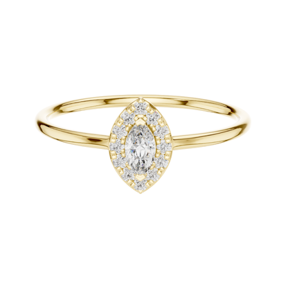 MRQ/Round  Cut Diamond Ring 14 K Yellow Gold Ring For Wommen |pure carat