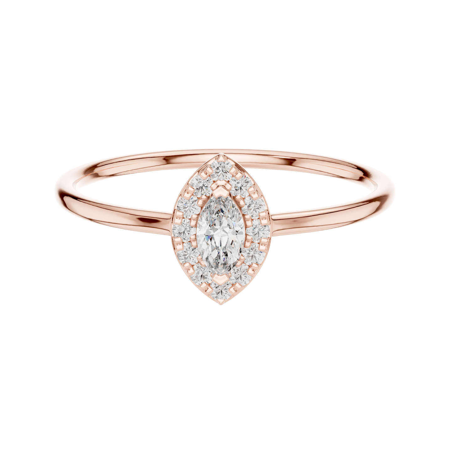 MRQ/Round  Cut Diamond Ring 14 K Yellow Gold Ring For Wommen |pure carat
