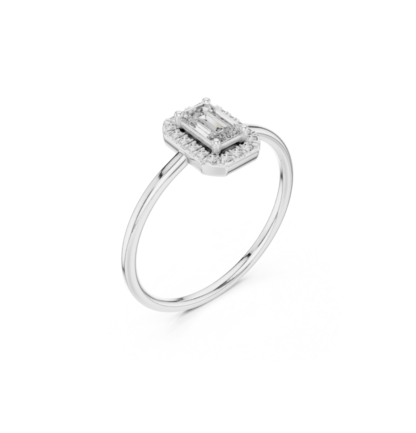 Round / Emerald Cut Diamond Ring 14 K Yellow Gold Ring For Wommen |pure carat